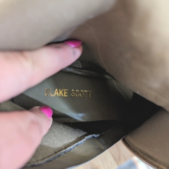 Blake Scott Beige Suede Slouch Boots with Heel 9.5 - Picture 3 of 11